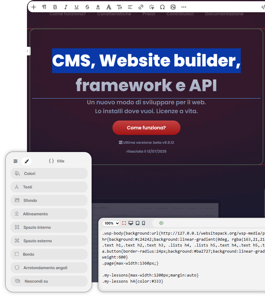Website builder for developer