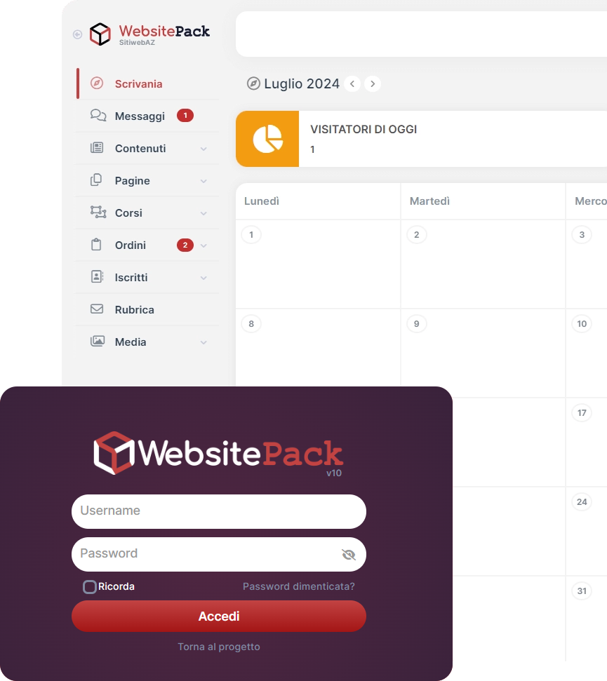 Websitepack admin