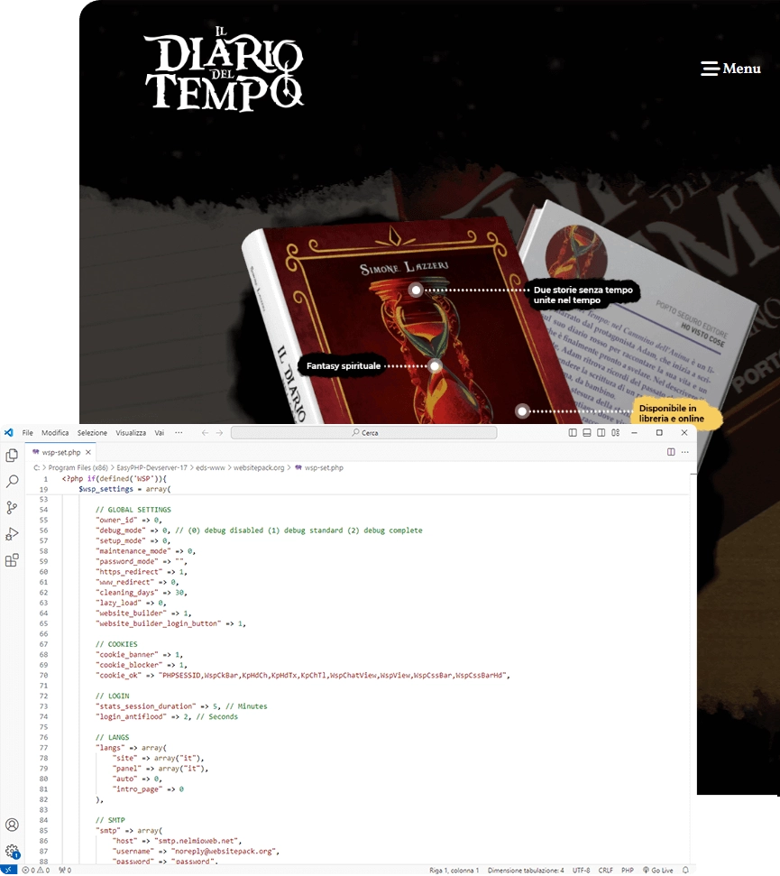 Websitepack settings example
